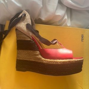 Brand new wedge fendi espadrilles size 36 1/2